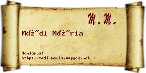Mádi Mária névjegykártya