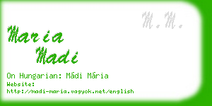 maria madi business card